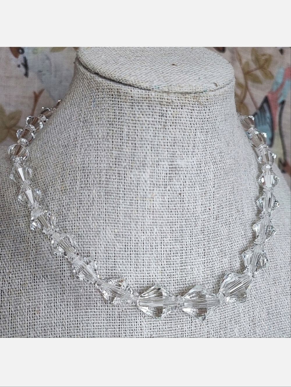 Heavily Faceted Vintage Oversized Bicone Clear Rock Crystal Spectacular Necklace